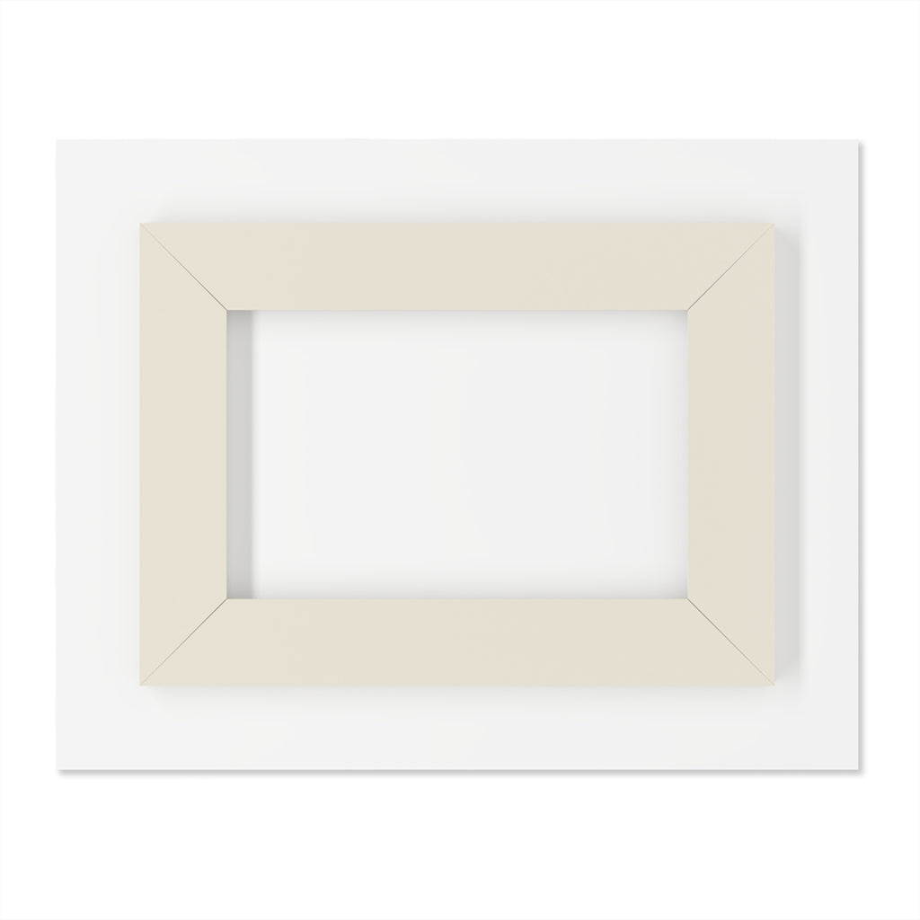 Beige picture frame on a white background