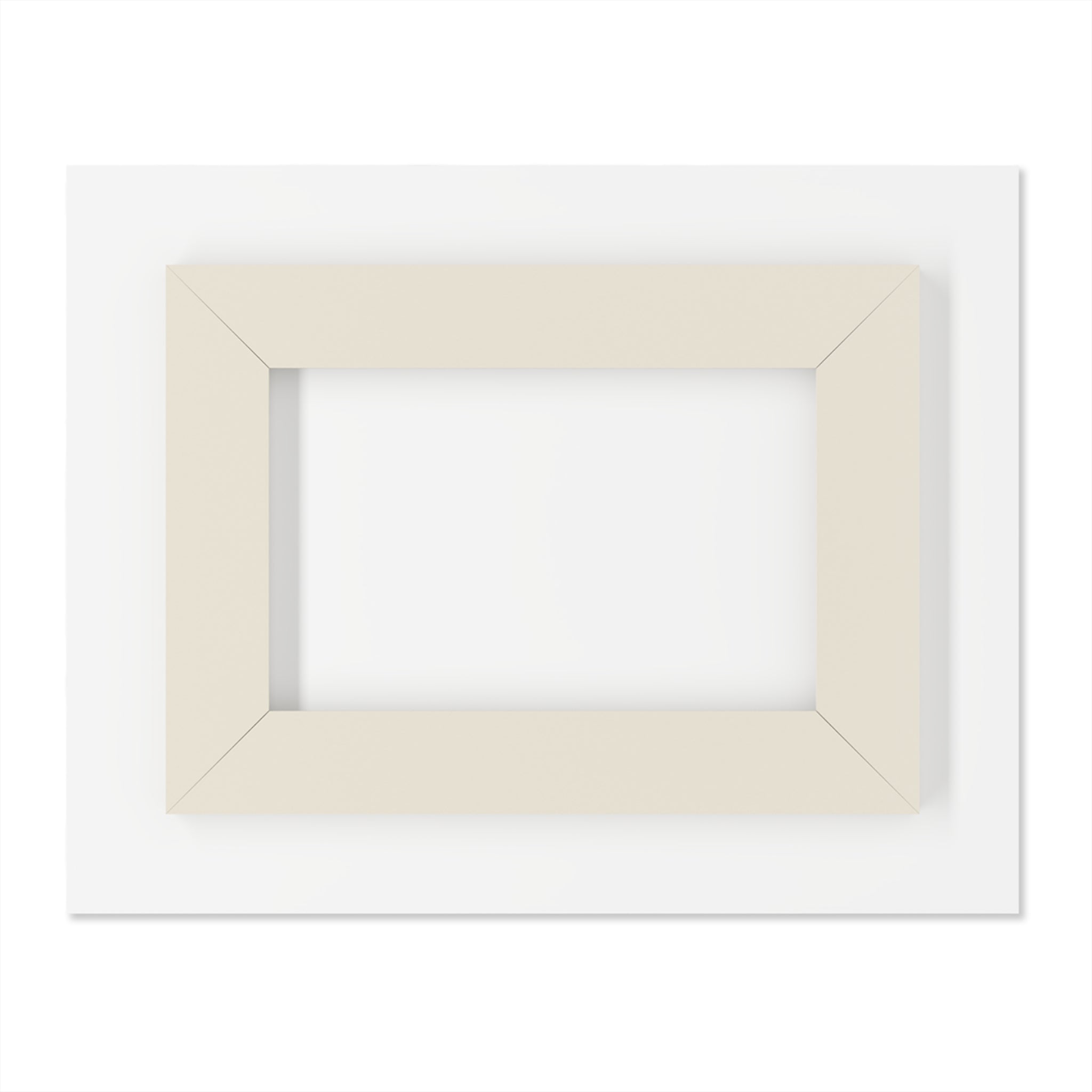 Beige picture frame on a white background
