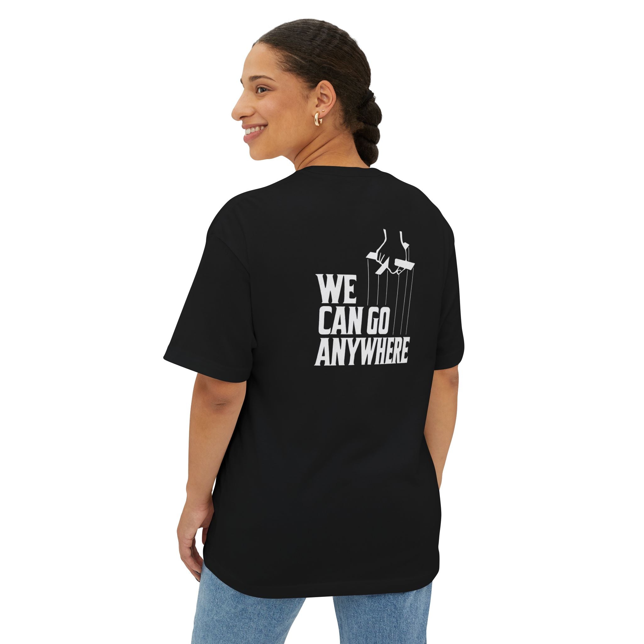 The Skinny Podcast "We Can Go Anywhere" Oversized Script Tee | Premium Boxy Fit