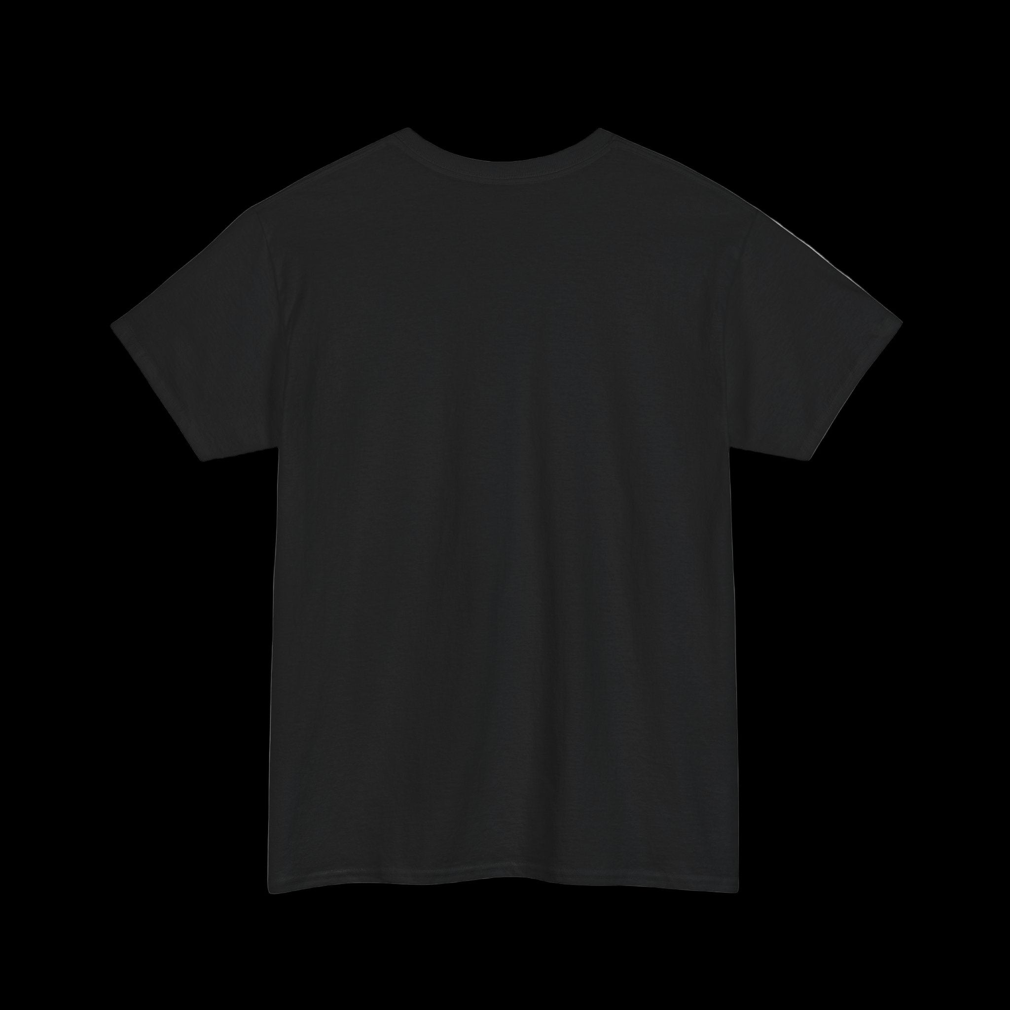 Black t-shirt on a white background