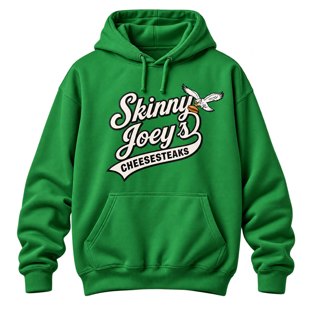 Super Bowl Champs X Skinny Joey Cheesesteaks Logo Pullover Hoodie