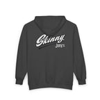 Skinny Joey's Full-Zip Hoodie — Vintage Script Logo Zip-Up Sweatshirt