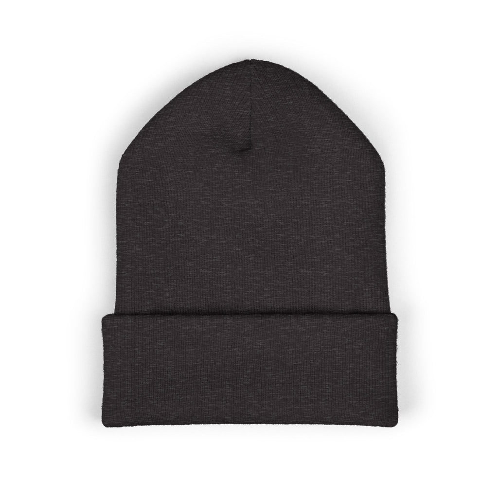 The Skinny Cuffed Beanie (Embroidered) – Winter Knit Hat, Unisex, 12” Cuff