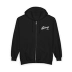 Skinny Joey's Full-Zip Hoodie — Vintage Script Logo Zip-Up Sweatshirt