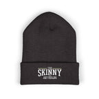The Skinny Cuffed Beanie (Embroidered) – Winter Knit Hat, Unisex, 12” Cuff