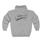 Skinny Joey's Full-Zip Hoodie — Vintage Script Logo Zip-Up Sweatshirt
