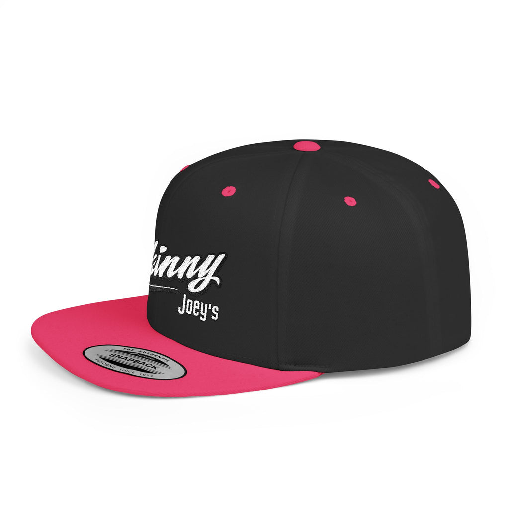 Skinny Joey's Flat Bill Snapback Hat | Retro Script Baseball Cap