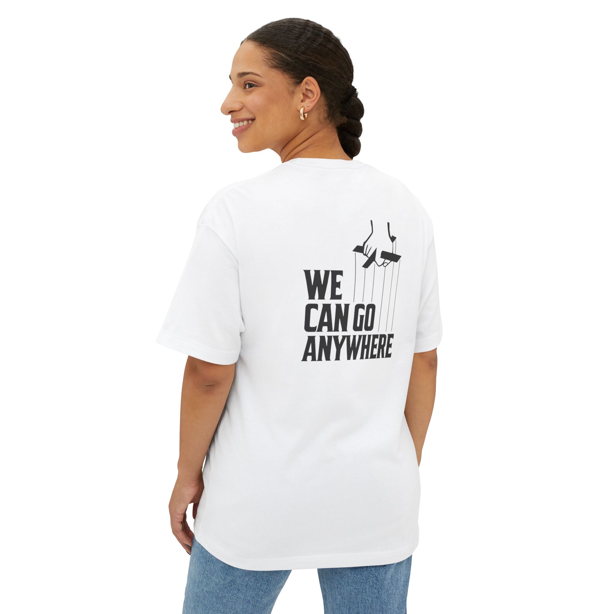 The Skinny Podcast "We Can Go Anywhere" Oversized Script Tee | Premium Boxy Fit