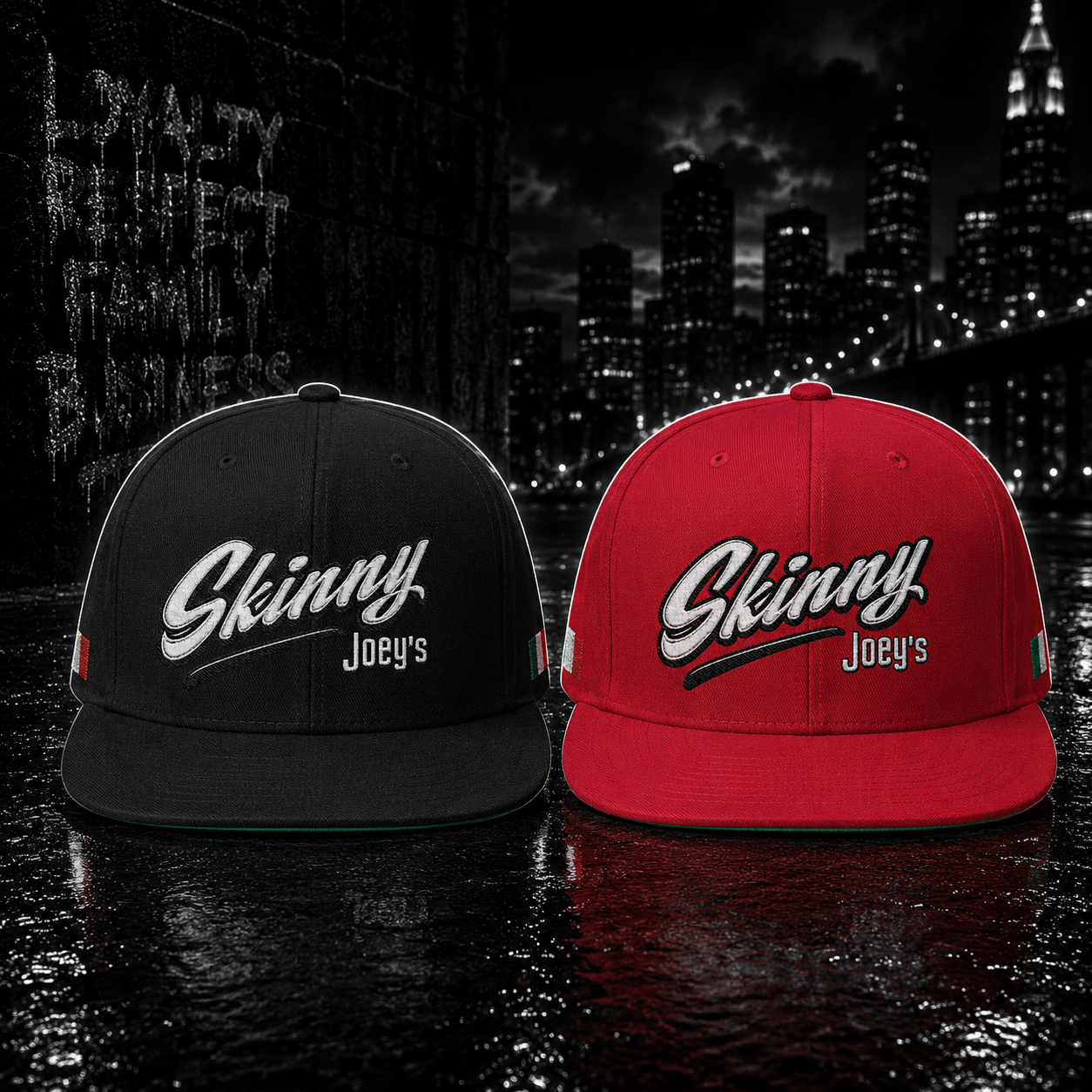 Skinny Joey's Embroidered Flat Bill Cap