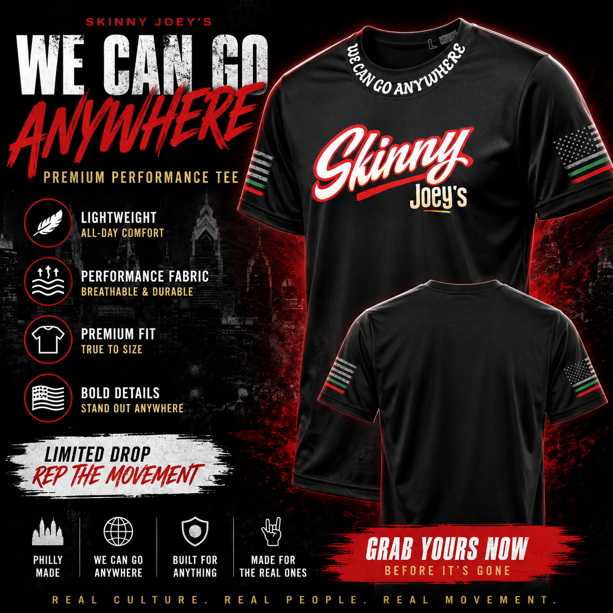 Skinny Joey’s Signature Script Athletic Tee