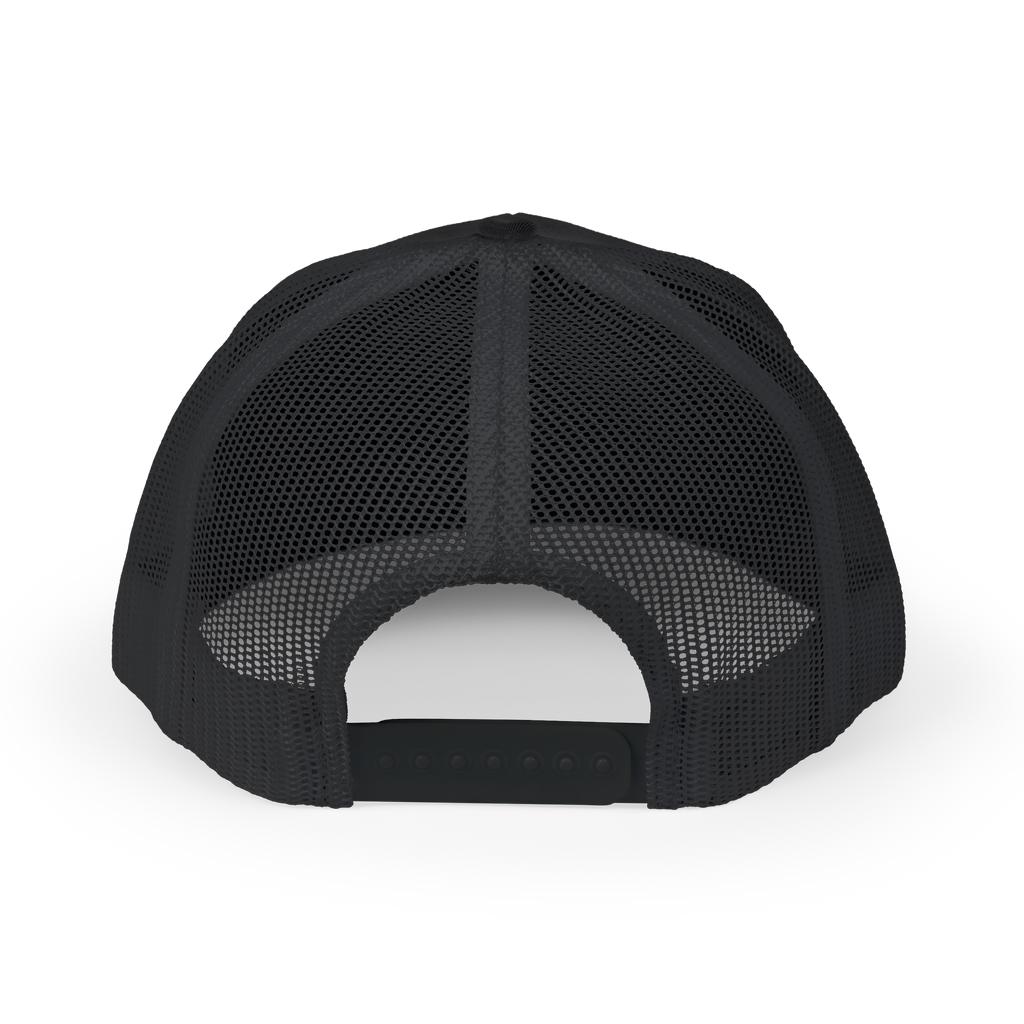 Black mesh cap on a white background