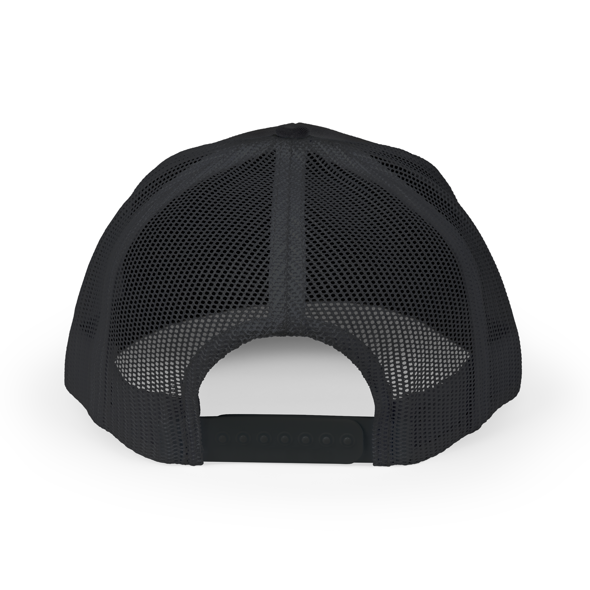 Black mesh cap on a white background