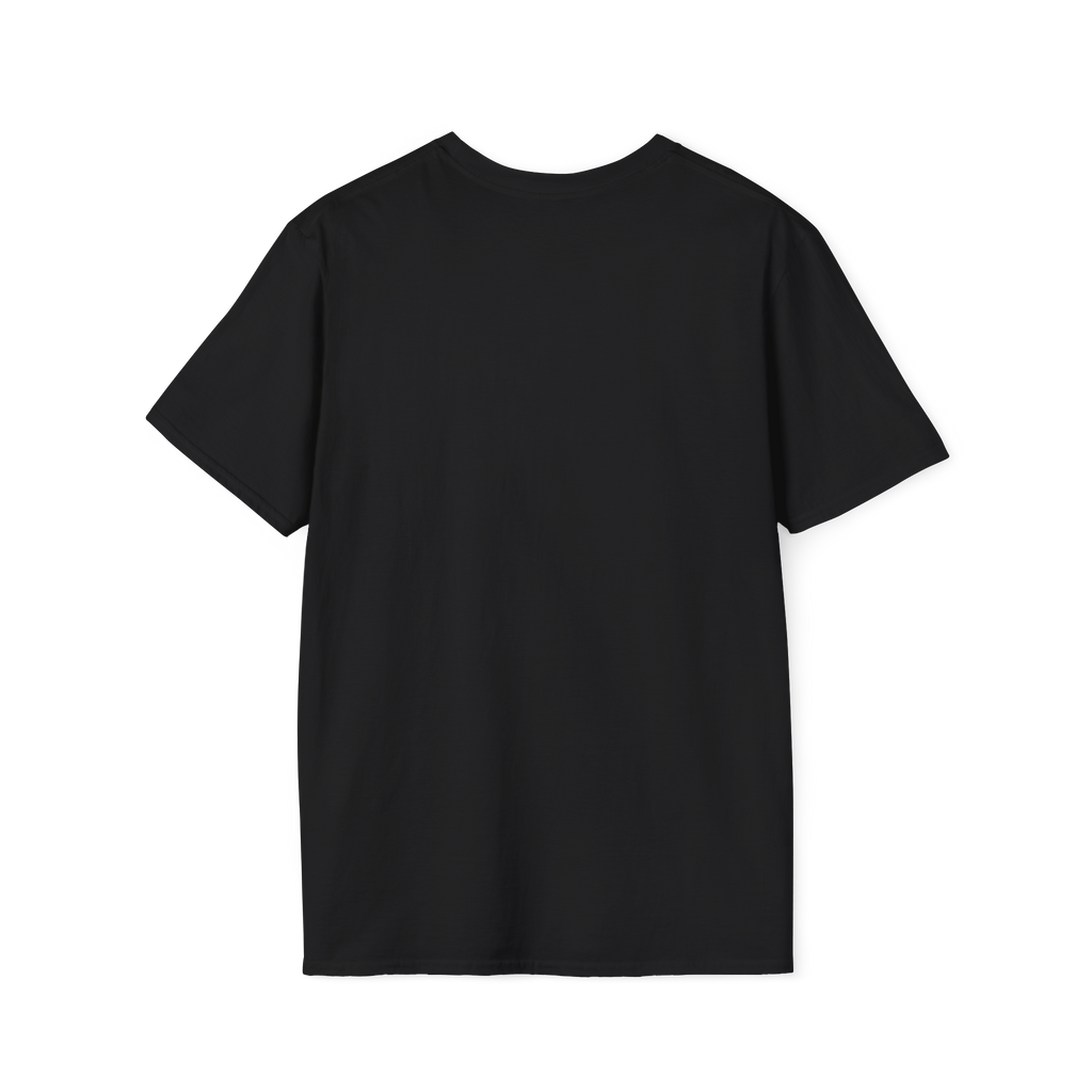 Black t-shirt on a white background