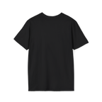 Black t-shirt on a white background
