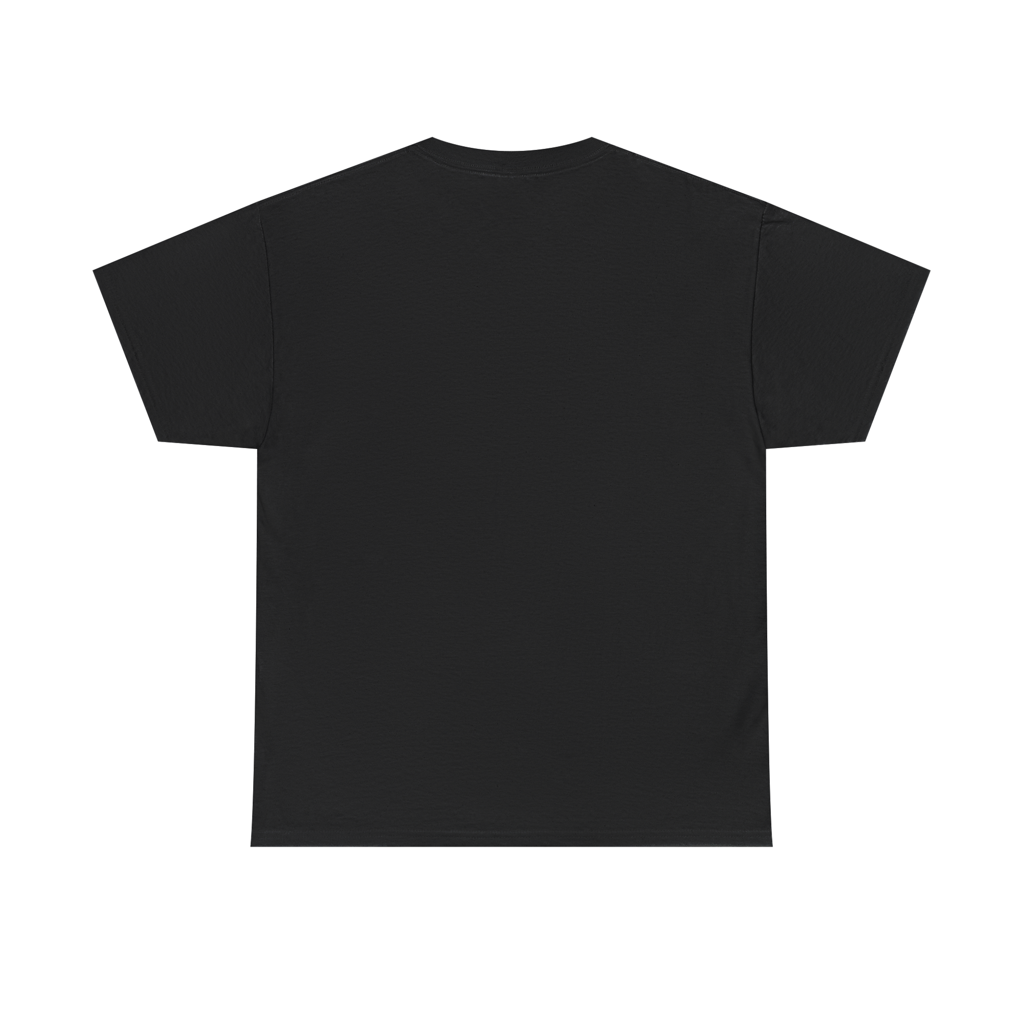 Black t-shirt on a white background