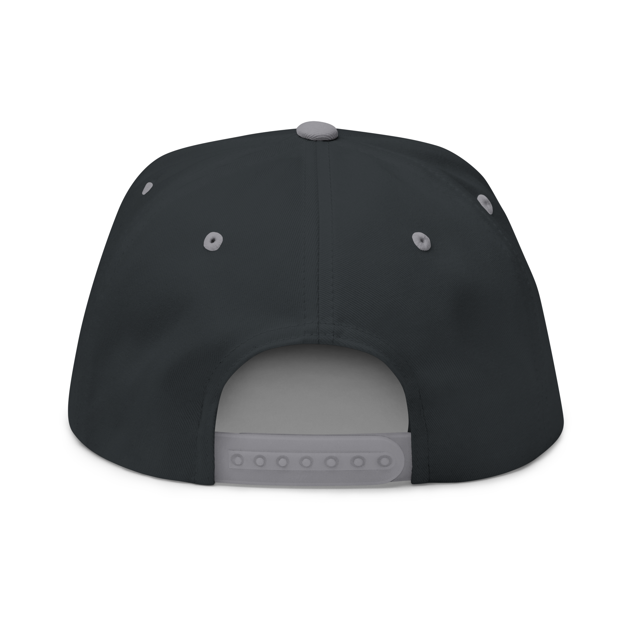 Black cap with gray interior and back on a white background