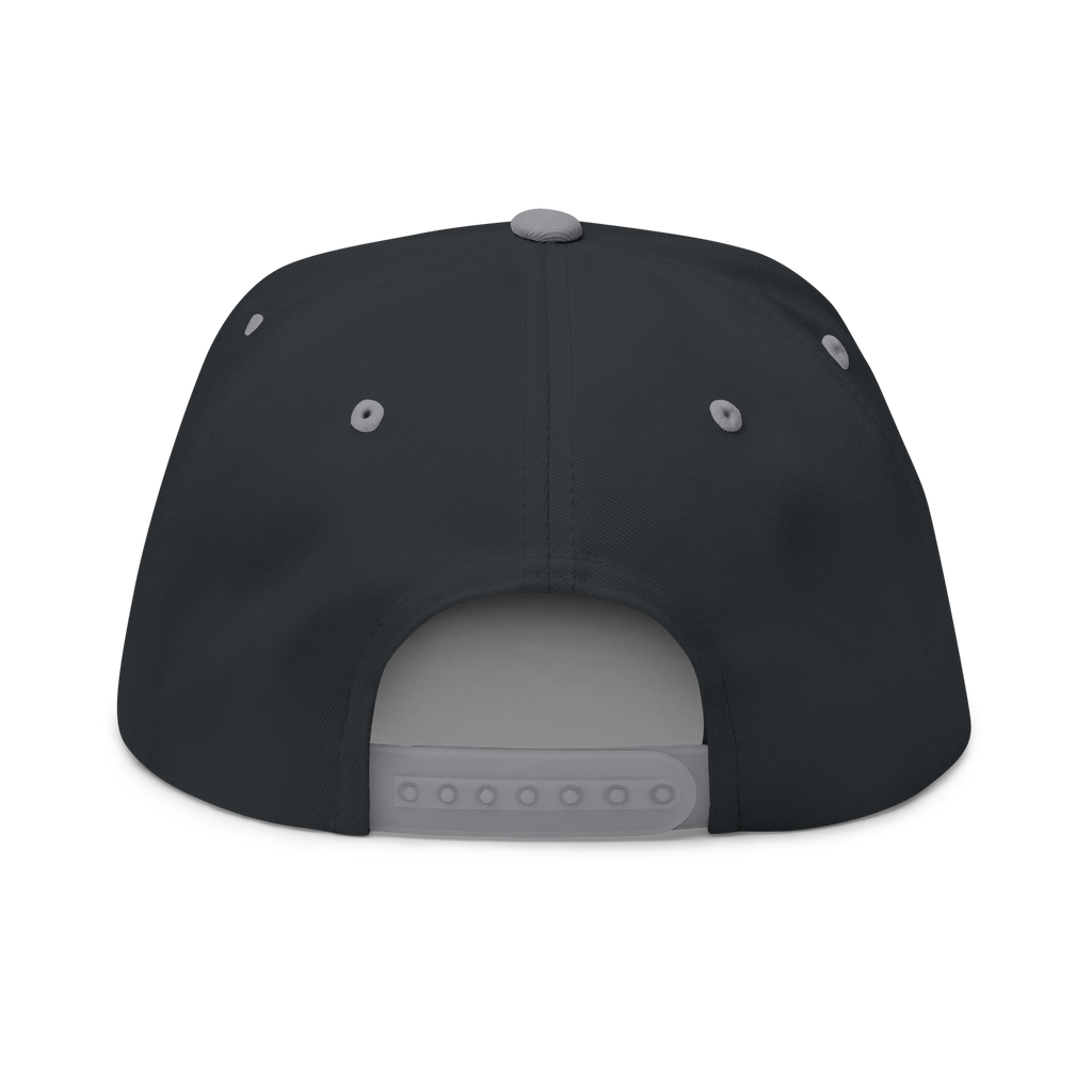 Black cap with gray interior and back on a white background