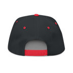 Black cap with red accents on a white background