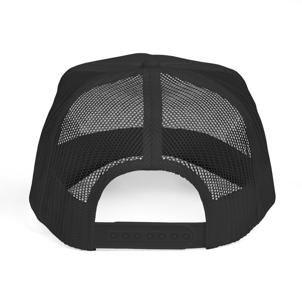 Black mesh cap on a white background