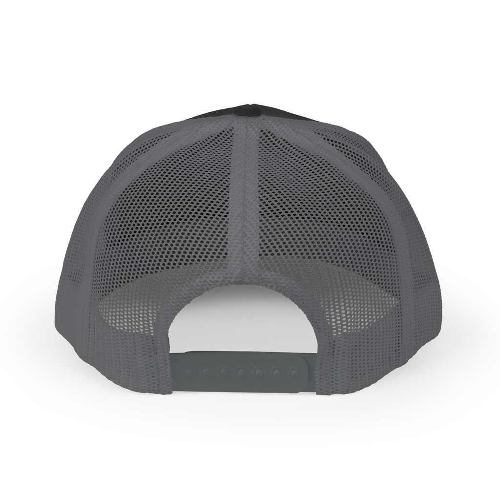 Gray mesh back cap on a white background
