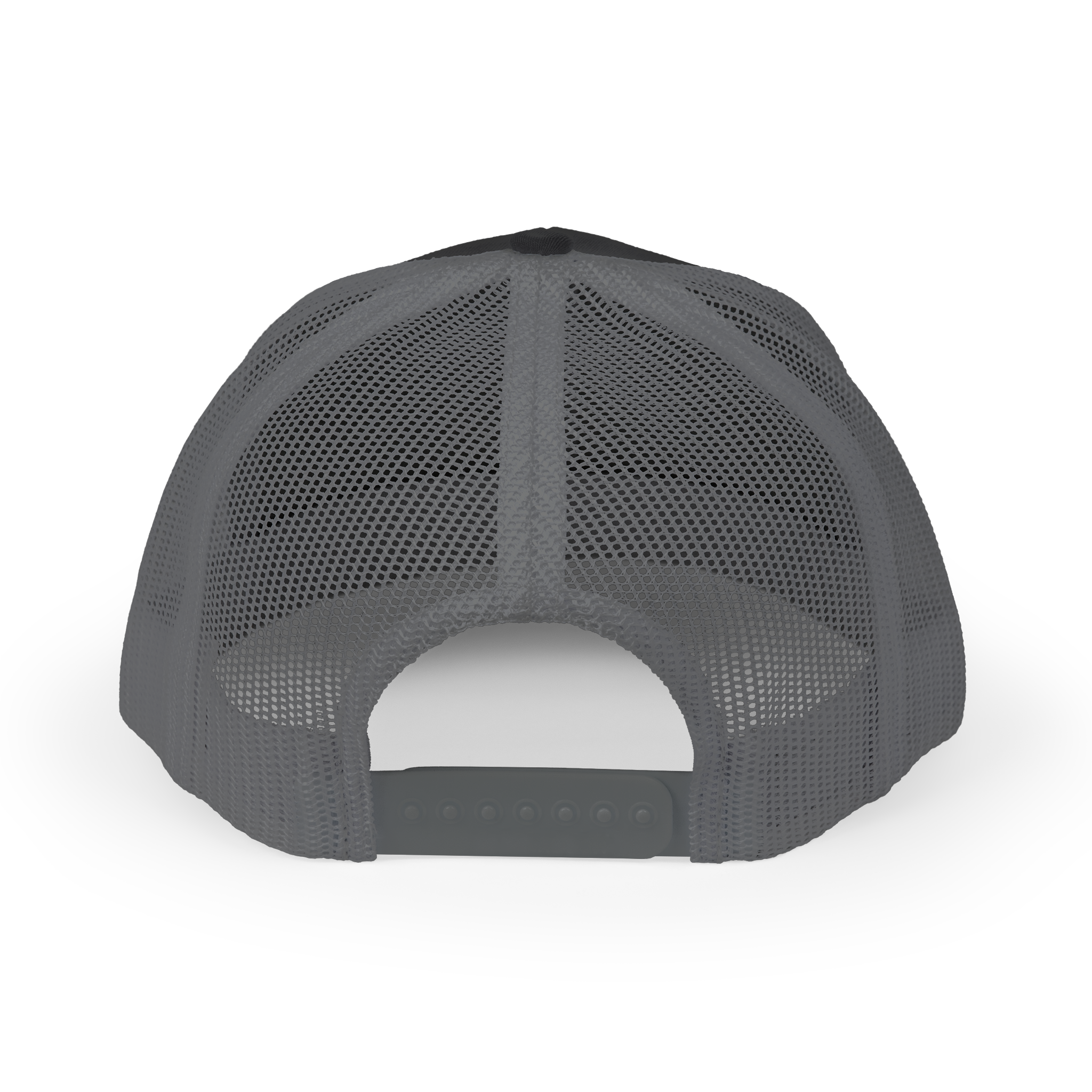 Gray mesh back cap on a white background