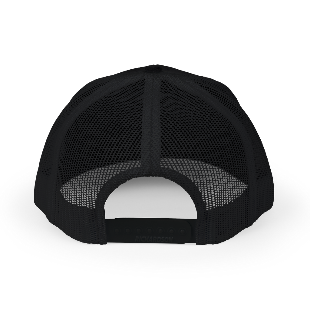 Black mesh cap on a white background