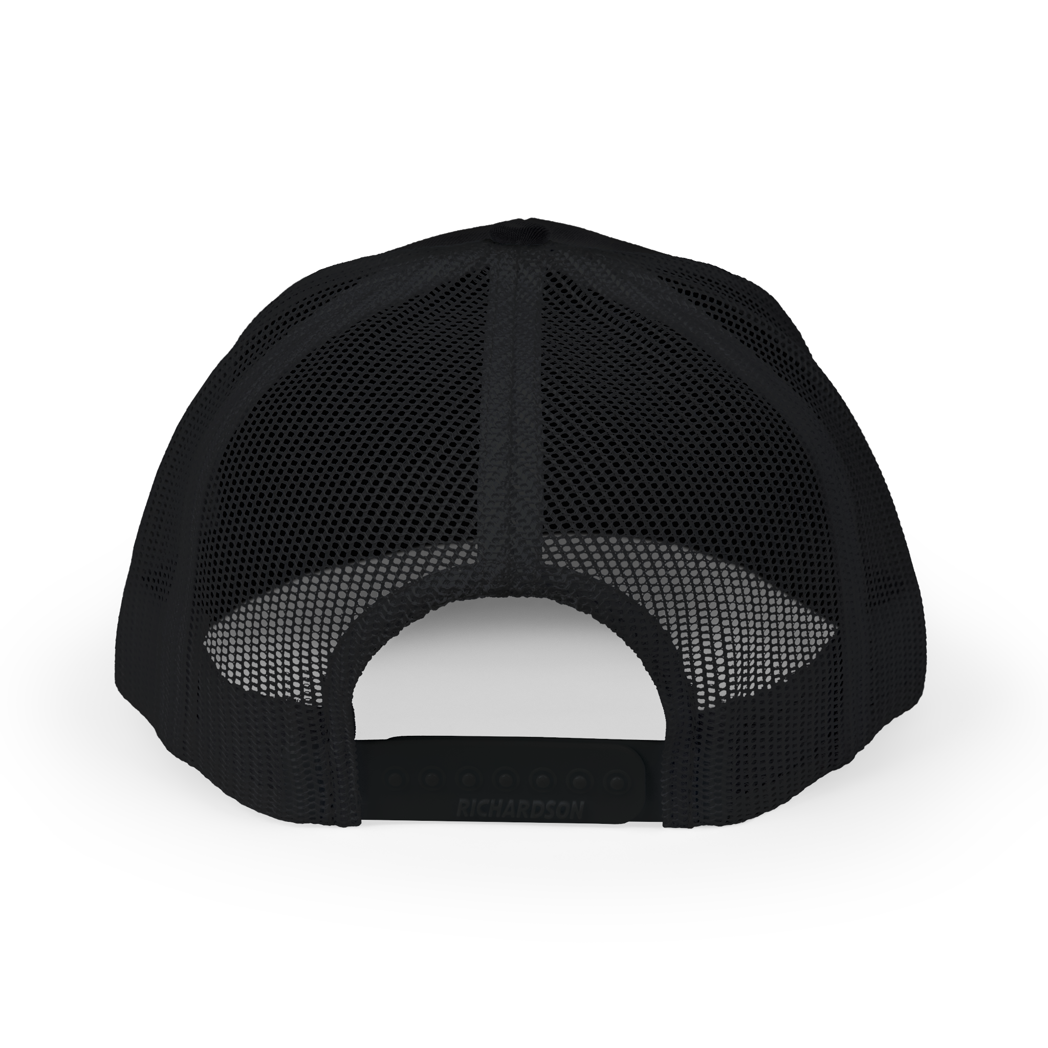 Black mesh cap on a white background