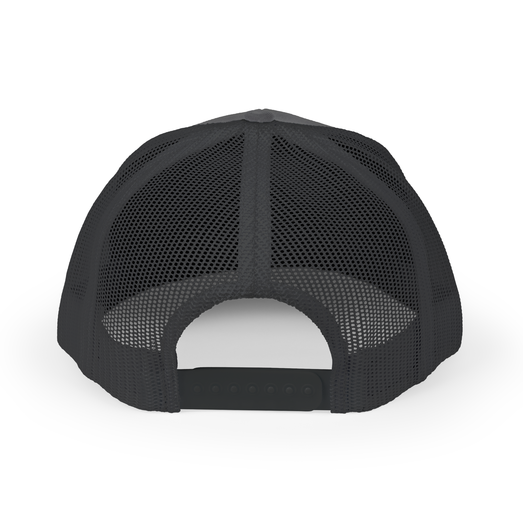 Black mesh cap on a white background