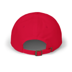 Red cap with a buckle on a white background