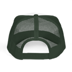 Green mesh back cap on a white background