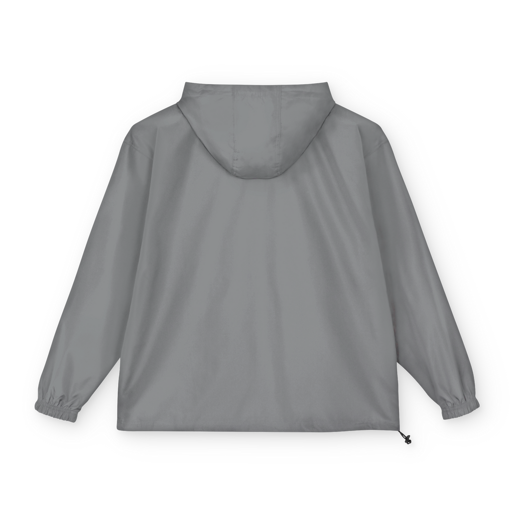 Gray jacket with a hood on a white background