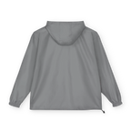 Gray jacket with a hood on a white background