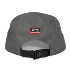 Gray cap with a logo on the back against a white background