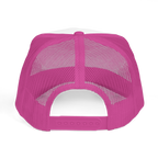 Pink mesh back cap on a white background