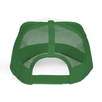 Green mesh back cap on a white background