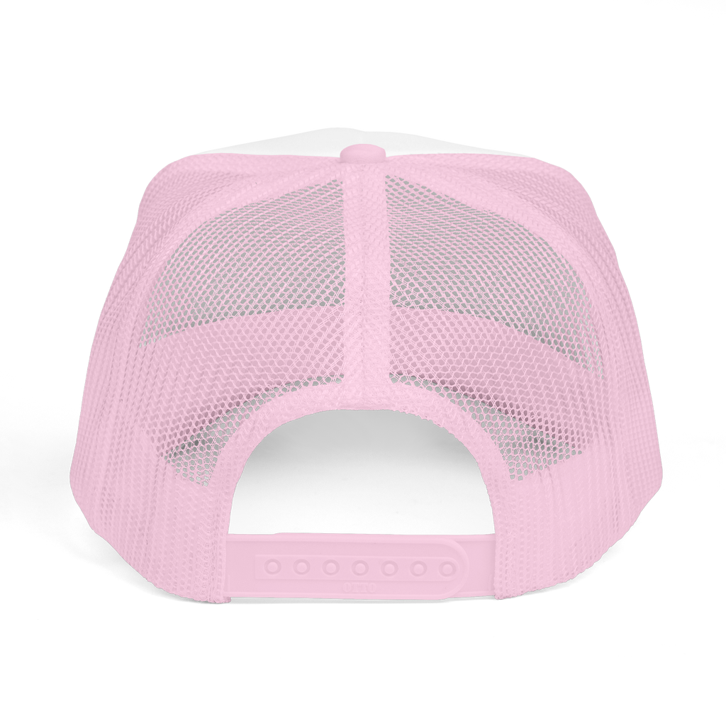 Pink mesh cap on a white background