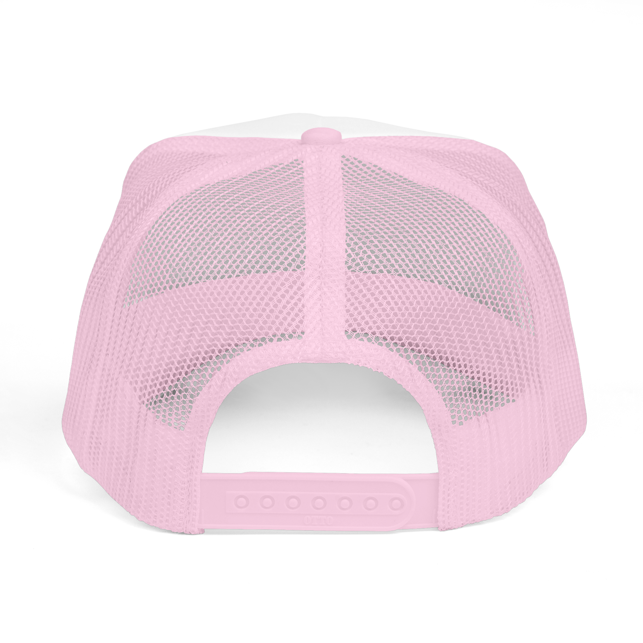 Pink mesh cap on a white background