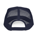 Navy blue mesh cap on a transparent background