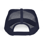 Navy blue mesh cap on a white background