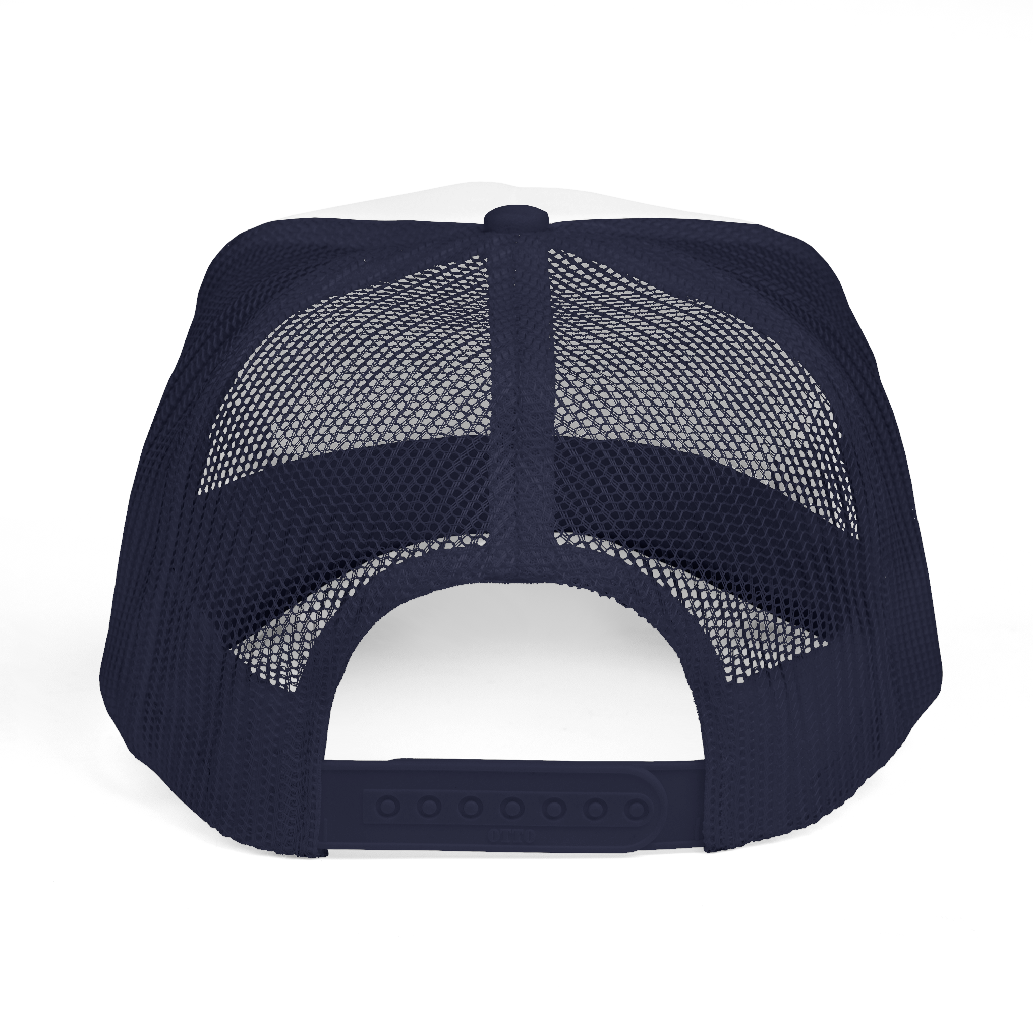 Navy blue mesh cap on a white background