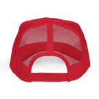 Red mesh cap on a white background