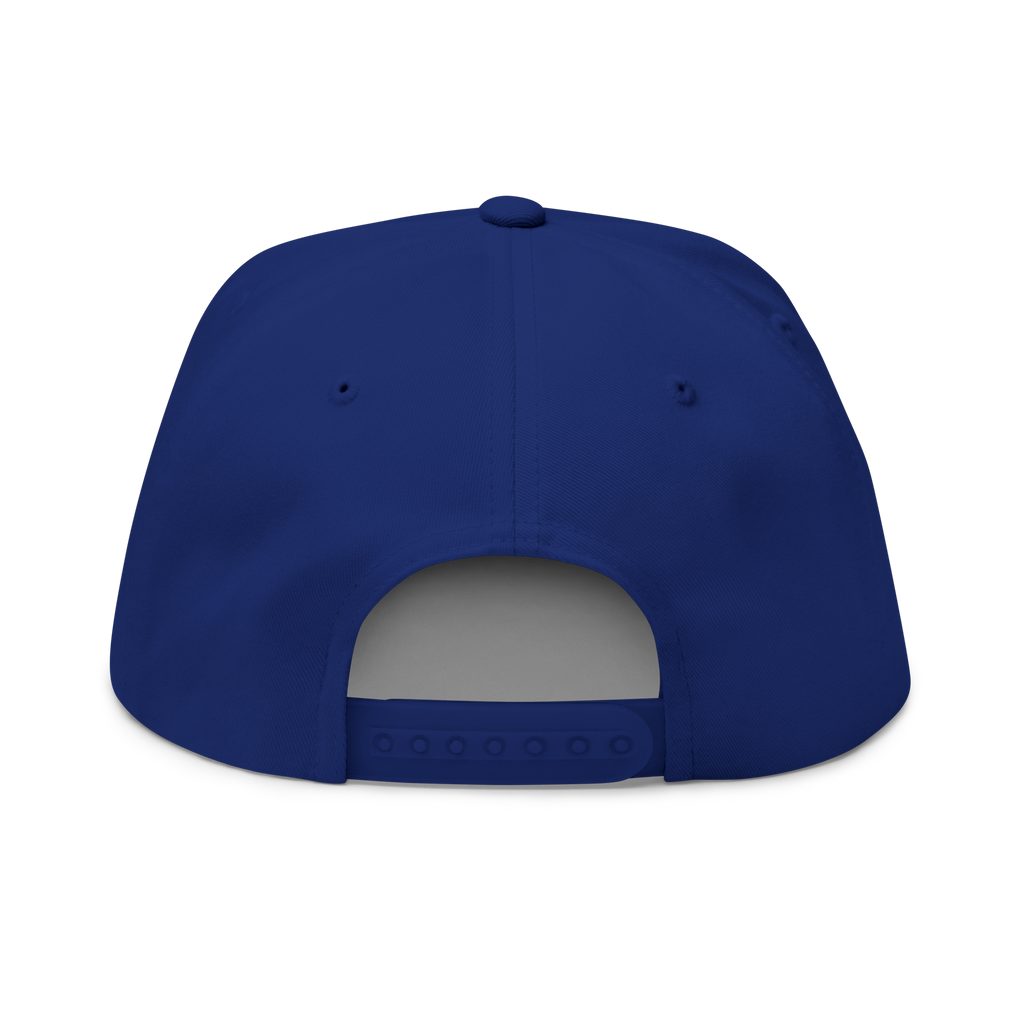 Blue cap with gray interior on a white background