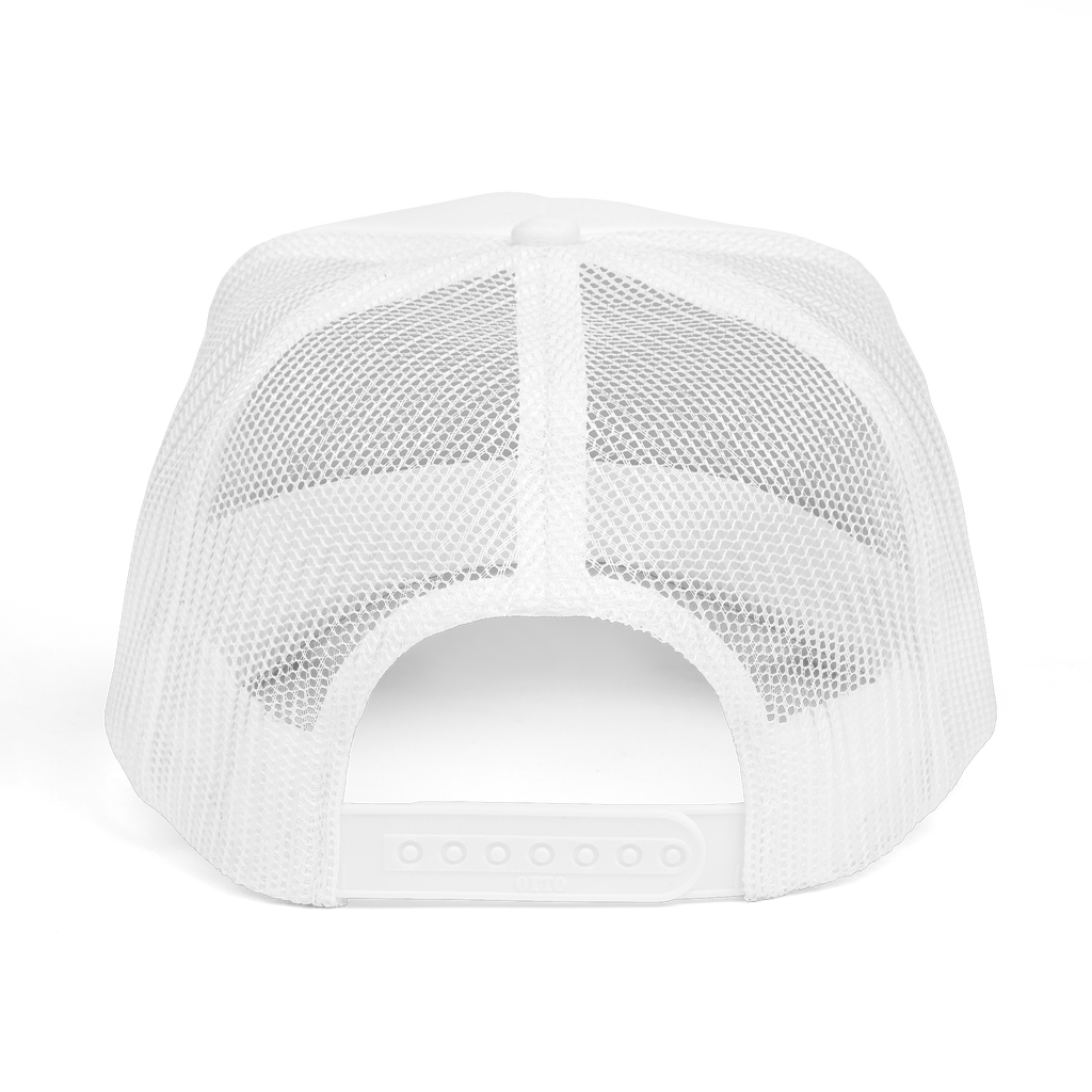 White mesh cap on a white background
