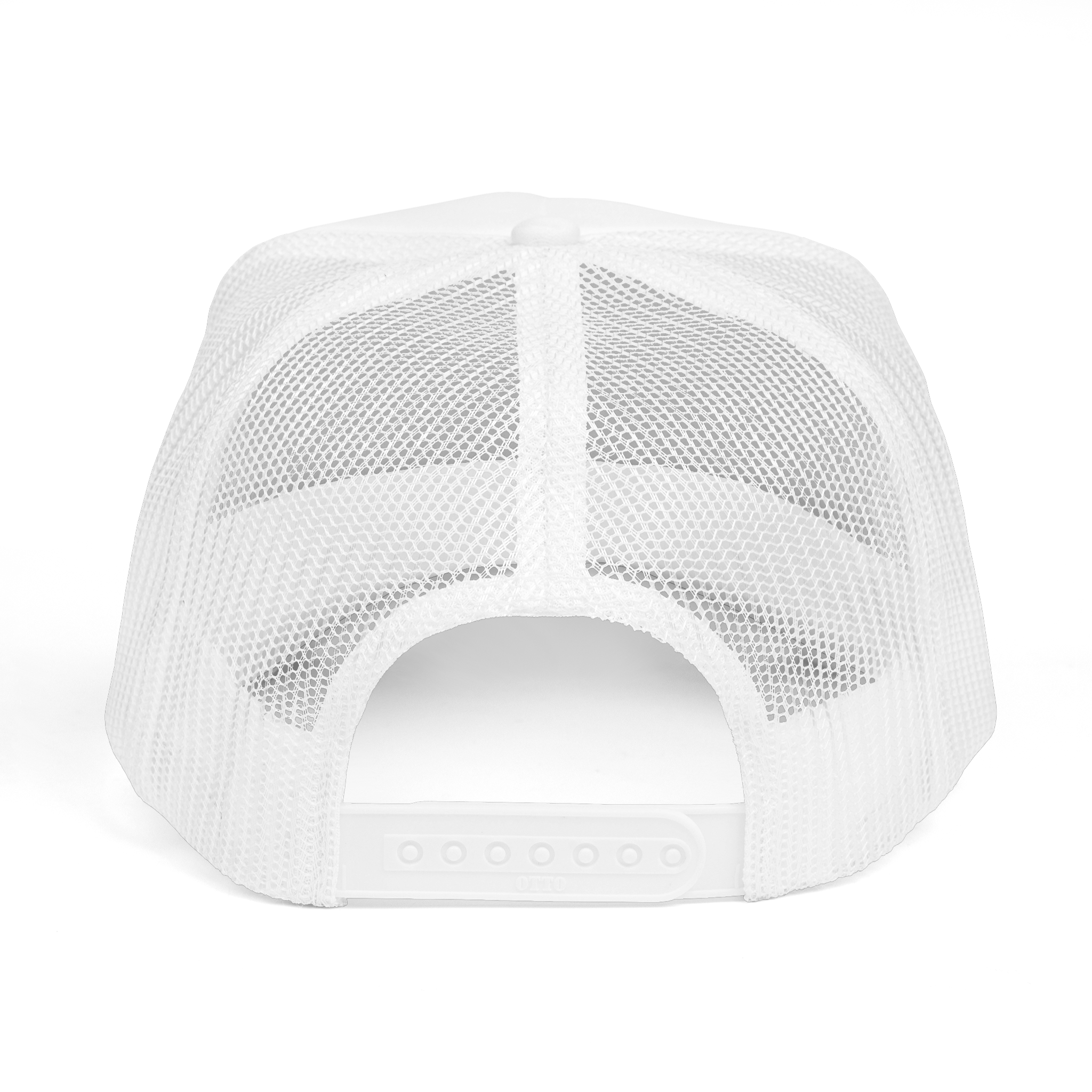 White mesh cap on a white background