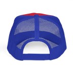 Blue and red mesh cap on a transparent background