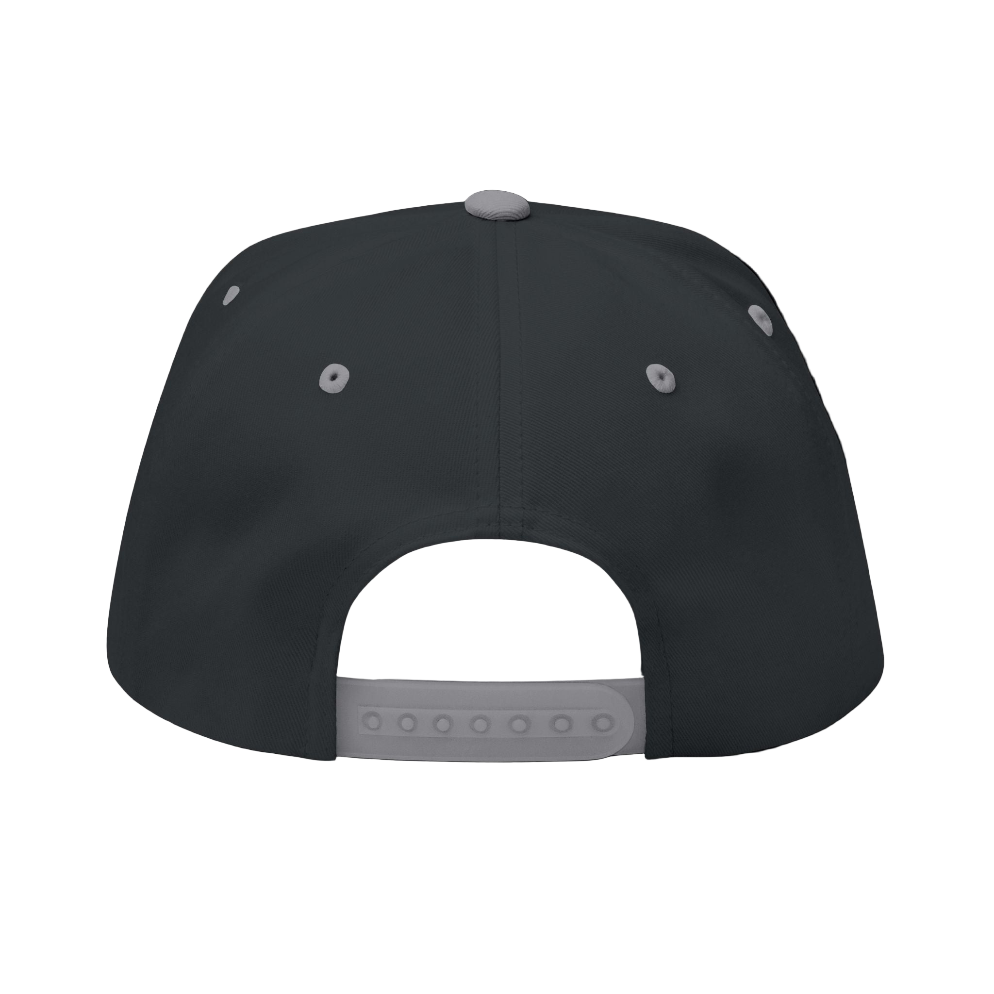 Black cap with gray brim on a white background
