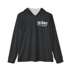 Black hoodie with 'The Skinny Joey Merlino' text on a white background