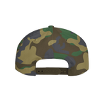 Camouflage-patterned cap on a white background