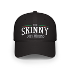 Black cap with 'The Skinny with Joey Merlino' text on a white background
