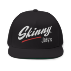 Black cap with 'Skinny Joey's' text on a white background